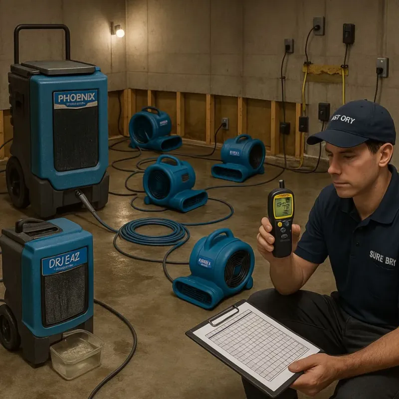 Structural Drying and Dehumidification process in Royalton, PA